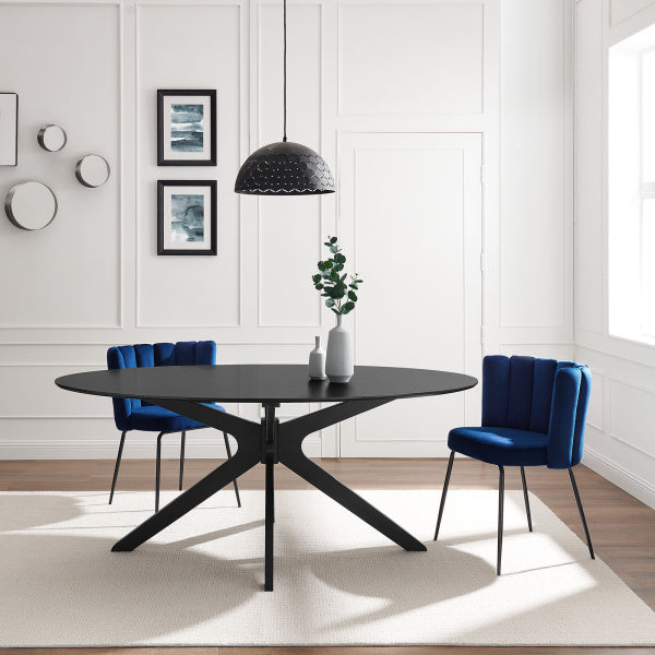 Traverse 71" Oval Dining Table in Black Black By Modway