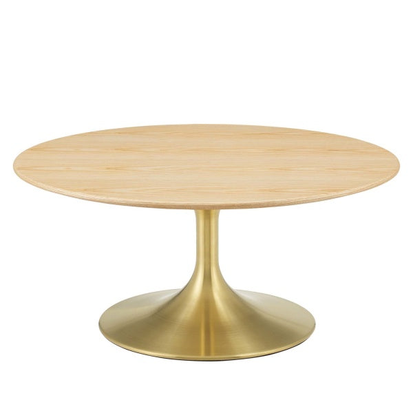 Lippa 36" Wood Coffee Table Gold Natural By Modway