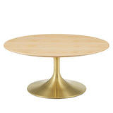 Lippa 36" Wood Coffee Table Gold Natural By Modway