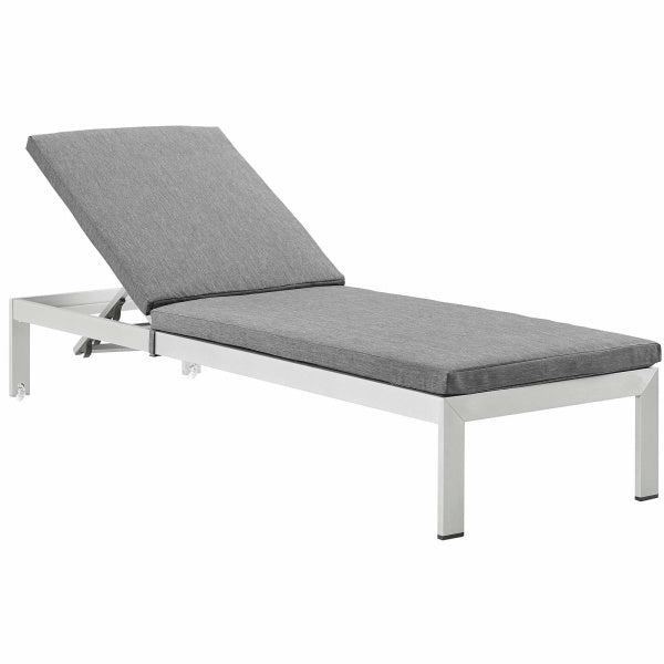 Shore Outdoor Patio Aluminum Chaise with Cushions by Modway