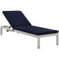 Shore Outdoor Patio Aluminum Chaise with Cushions by Modway