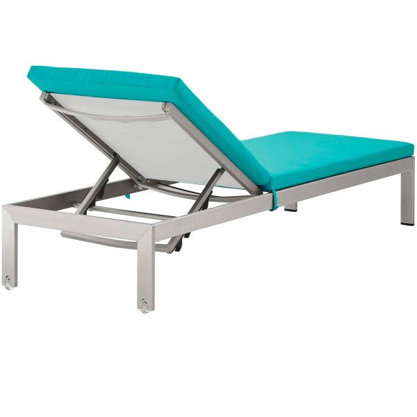 Shore Outdoor Patio Aluminum Chaise with Cushions by Modway