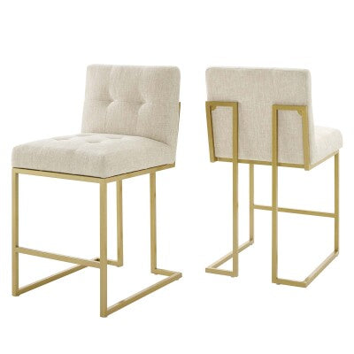 Privy Counter Stool Upholstered Fabric Set of 2 by Modway