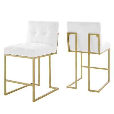 Privy Counter Stool Upholstered Fabric Set of 2 by Modway