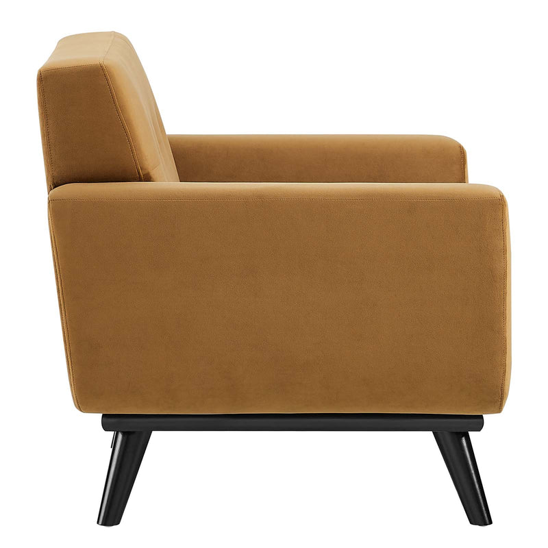 Engage Performance Velvet Armchair in Cognac by Modway