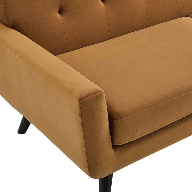 Engage Performance Velvet Armchair in Cognac by Modway