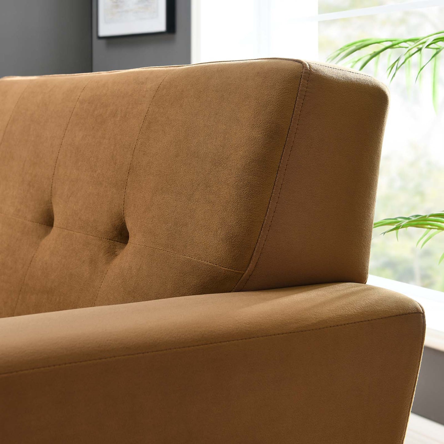 Engage Performance Velvet Armchair in Cognac by Modway