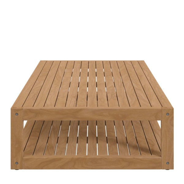 Carlsbad Teak Wood Outdoor Patio Coffee Table in Natural by Modway