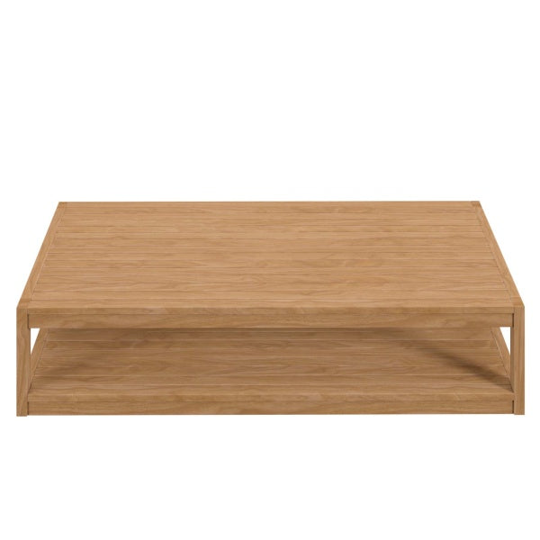 Carlsbad Teak Wood Outdoor Patio Coffee Table in Natural by Modway