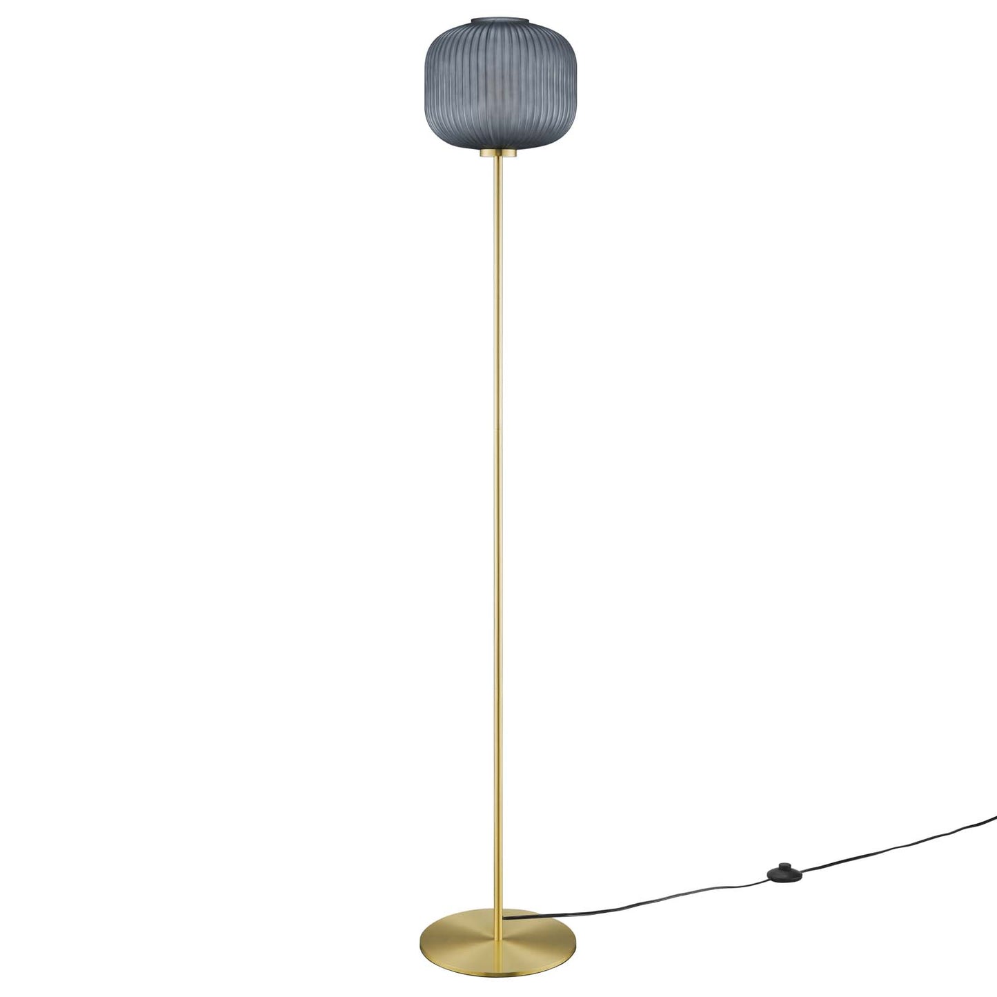 Reprise Glass Sphere Glass and Metal Floor Lamp by Modway