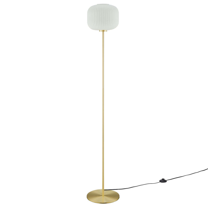Reprise Glass Sphere Glass and Metal Floor Lamp by Modway
