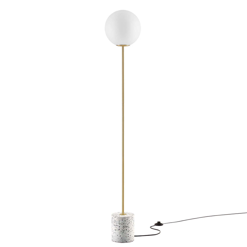 Logic Terrazzo Floor Lamp in White | Satin by Modway