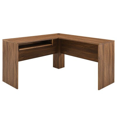 Venture L-Shaped Wood Office Desk in Walnut by Modway