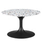 Lippa 28" Round Terrazzo Coffee Table in Black White by Modway