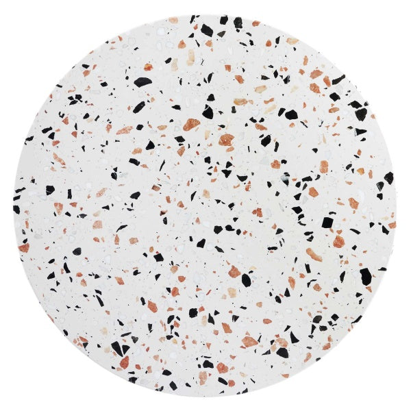 Lippa 28" Round Terrazzo Coffee Table in Black White by Modway