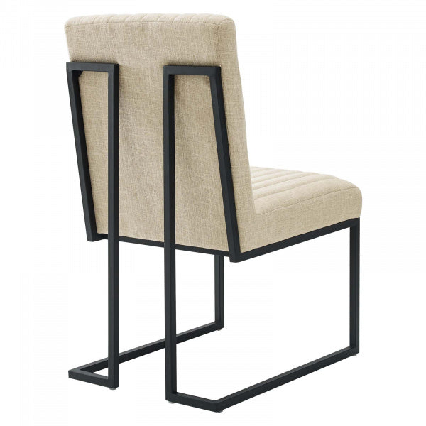 Indulge Channel Tufted Fabric Dining Chairs (Set of 2) by Modway