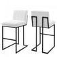 Indulge Channel Tufted Fabric Bar Stools - Set of 2 Beige | Polyester by Modway