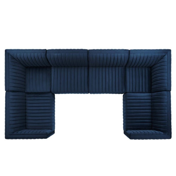 Conjure Channel Tufted Performance Velvet 6-Piece Sectional