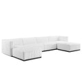 Conjure Channel Tufted Upholstered Fabric 6-Piece Sectional Sofa