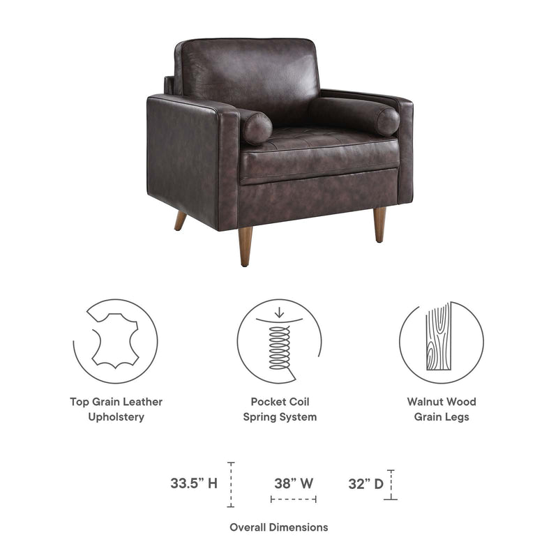 Valour Leather Armchair By Modway
