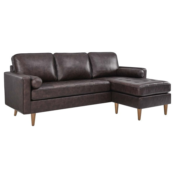 Valour 78" Leather Apartment Sectional Sofa