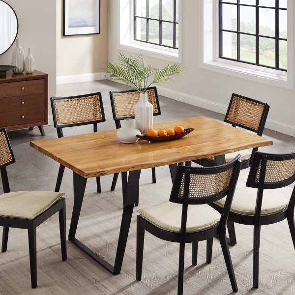 Viggo 60" Live Edge Acacia Wood Dining Table By Modway
