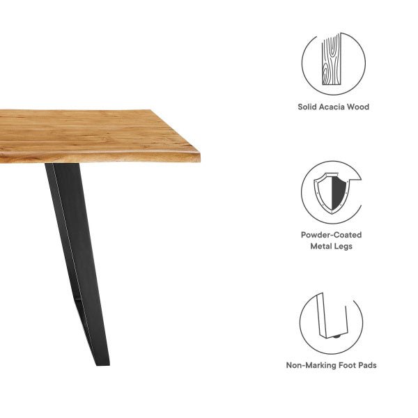 Viggo 60" Live Edge Acacia Wood Dining Table By Modway