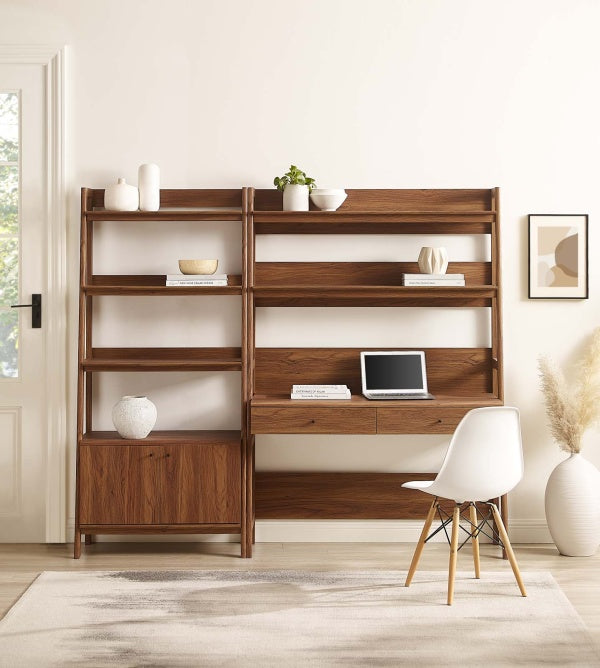 Bixby 2-Piece Wood Office Desk and Bookshelf