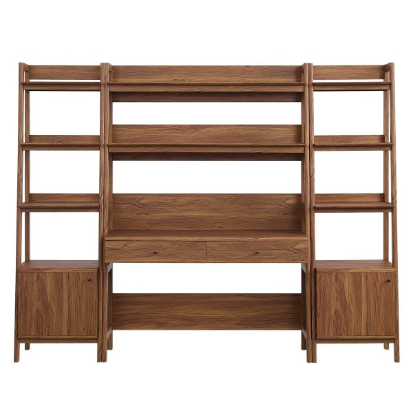 Bixby 3-Piece Wood Office Desk and Bookshelf