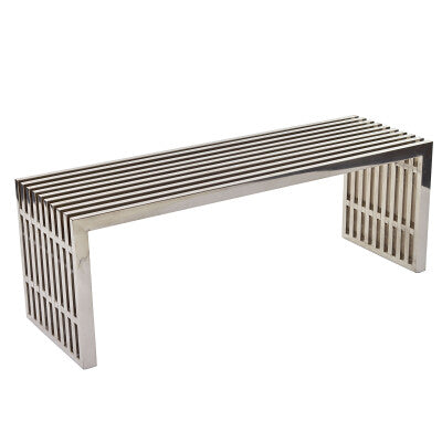 Gridiron Medium Stainless Steel Bench by Modway