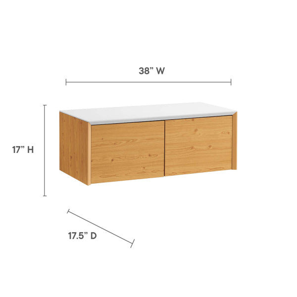 Kinetic 49" Wall-Mount Office Desk With Cabinet and Shelf