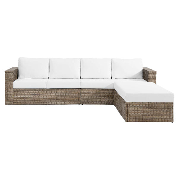 Convene Outdoor Patio Outdoor Patio Sectional Sofa and Ottoman Set