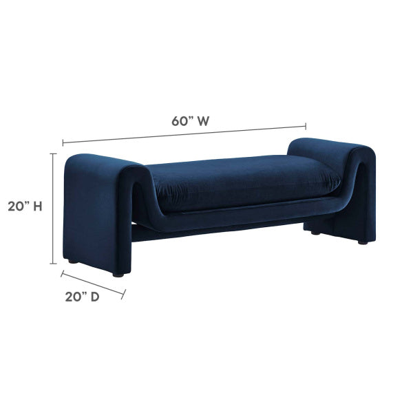 Waverly Performance Velvet Bench By Modway