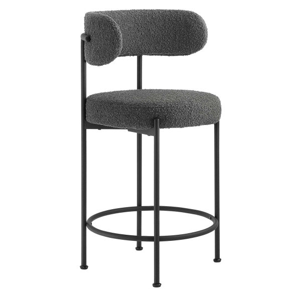 Albie Boucle Fabric Counter Stools - Set of 2 By Modway