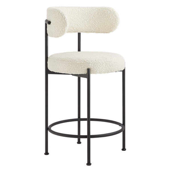 Albie Boucle Fabric Counter Stools - Set of 2 By Modway