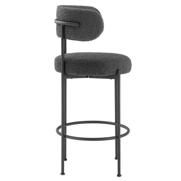Albie Boucle Fabric Bar Stools - Set of 2 By Modway