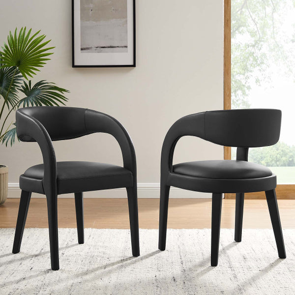 Pinnacle Vegan Leather Dining Chair Set of Two