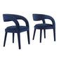Pinnacle Performance Velvet Dining Chair Set of Two by Modway