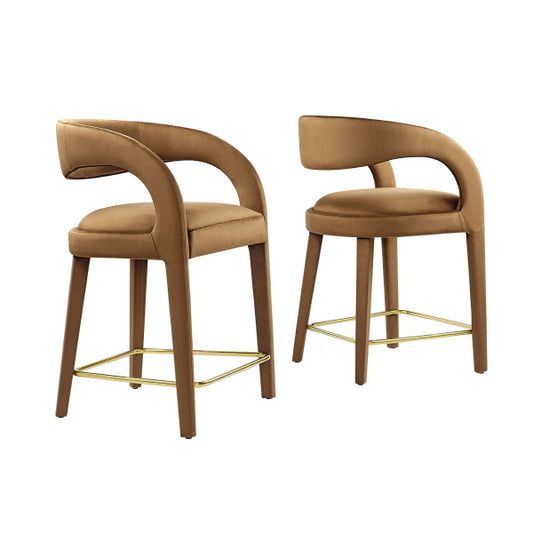 Pinnacle Performance Velvet Counter Stool Set of Two By Modway