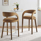 Pinnacle Performance Velvet Bar Stool Set of Two By Modway