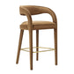 Pinnacle Performance Velvet Bar Stool Set of Two By Modway