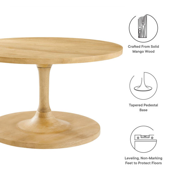 Lina Round Mango Wood Coffee Table By Modway