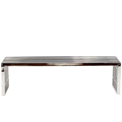 Gridiron Benches Set of 2 Silver by Modway