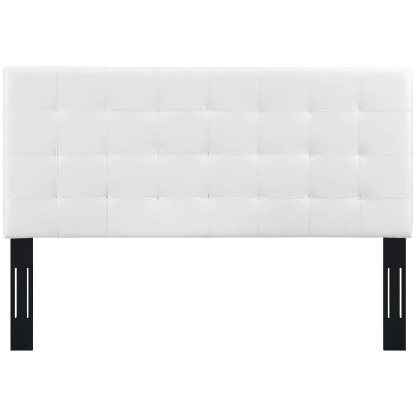 Paisley Tufted King and California King Upholstered Faux Leather Headboard | Fiber By Modway