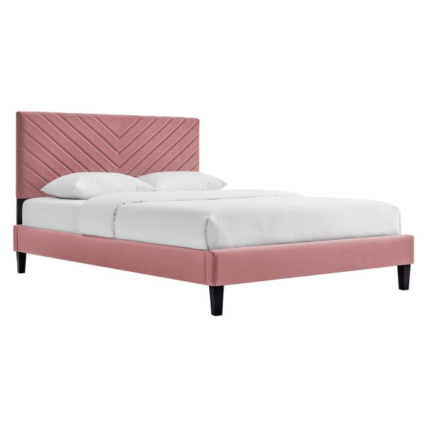 Roxanne Performance Velvet Queen Platform Bed By Modway