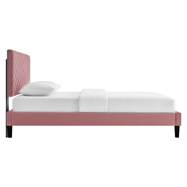 Roxanne Performance Velvet Queen Platform Bed By Modway