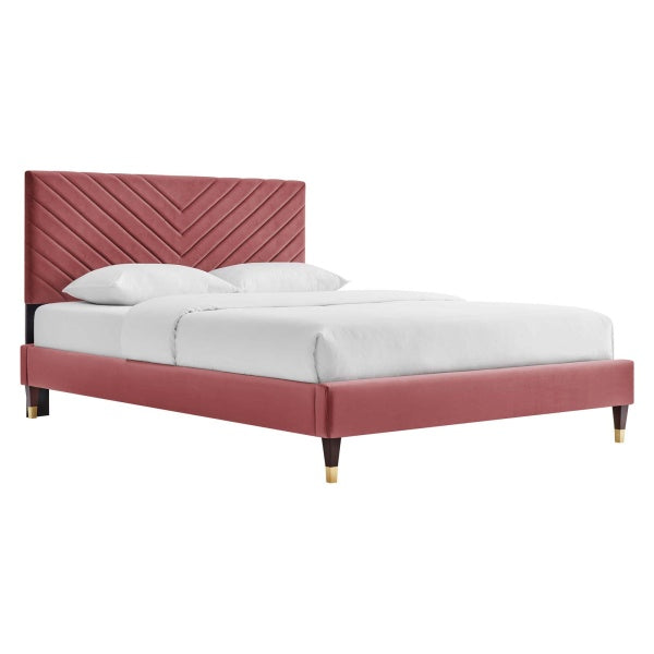 Roxanne Performance Velvet Queen Platform Bed By Modway