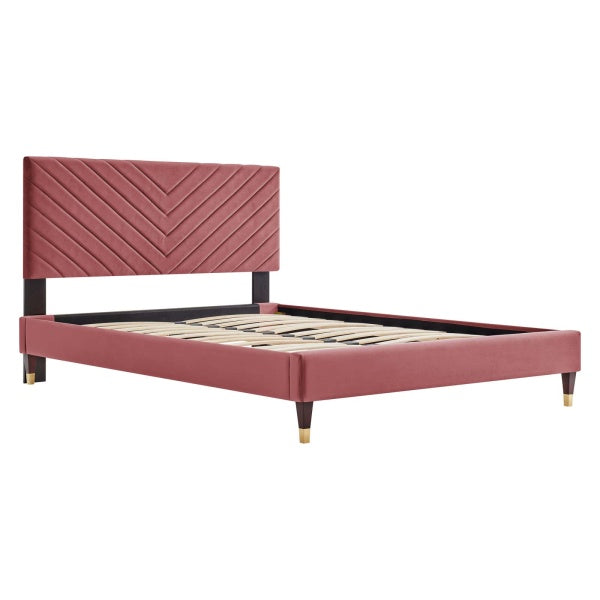 Roxanne Performance Velvet Queen Platform Bed By Modway