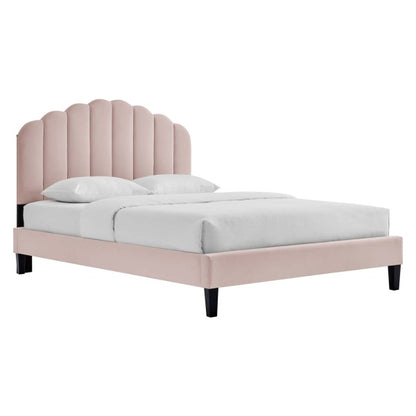 Daisy Performance Velvet Queen Platform Bed By Modway
