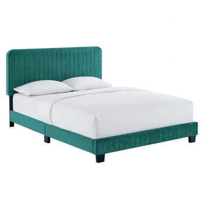 Celine Channel Tufted Performance Velvet Twin Platform Bed by Modway